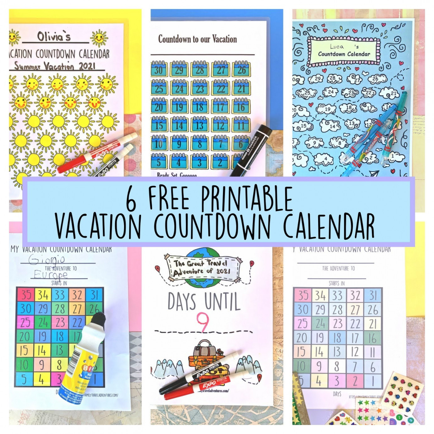 Free printable Vacation Countdown Calendars – Away we wander and
