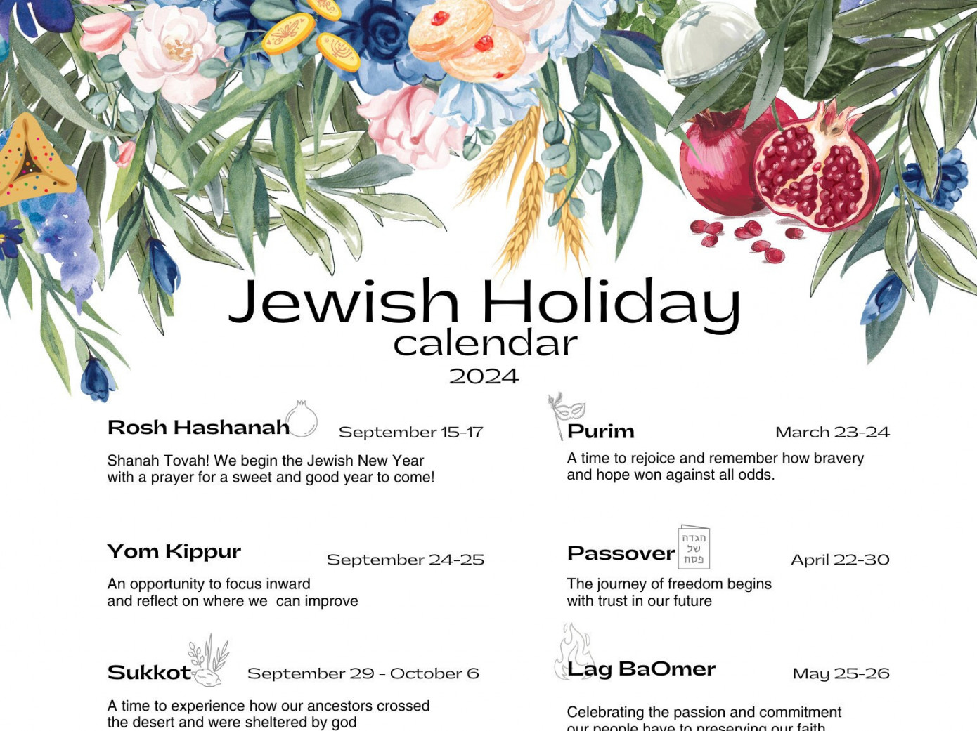 Holiday Calendar Etsy Israel
