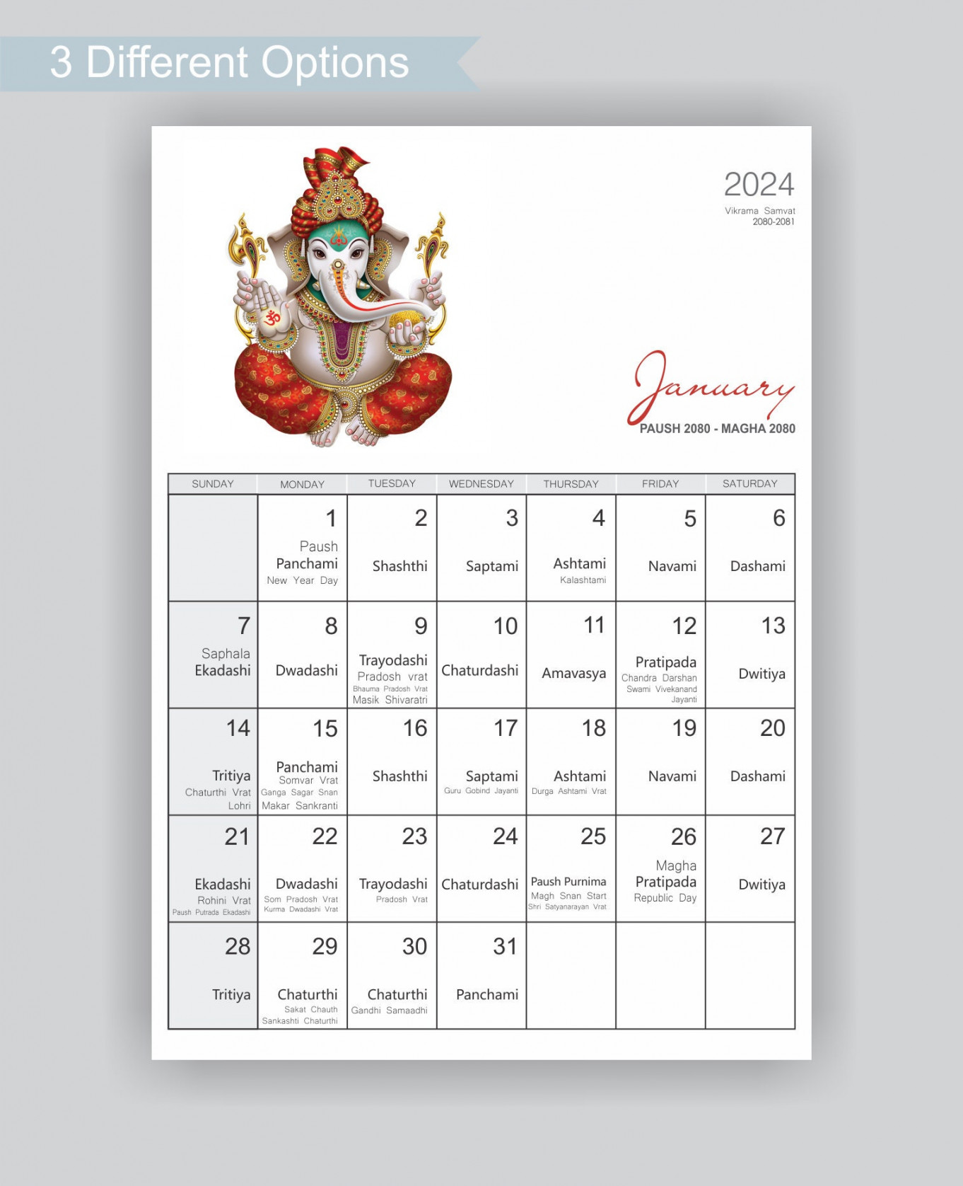Monthly Hindu Calendar, Printable Indian Festivals With Tithi