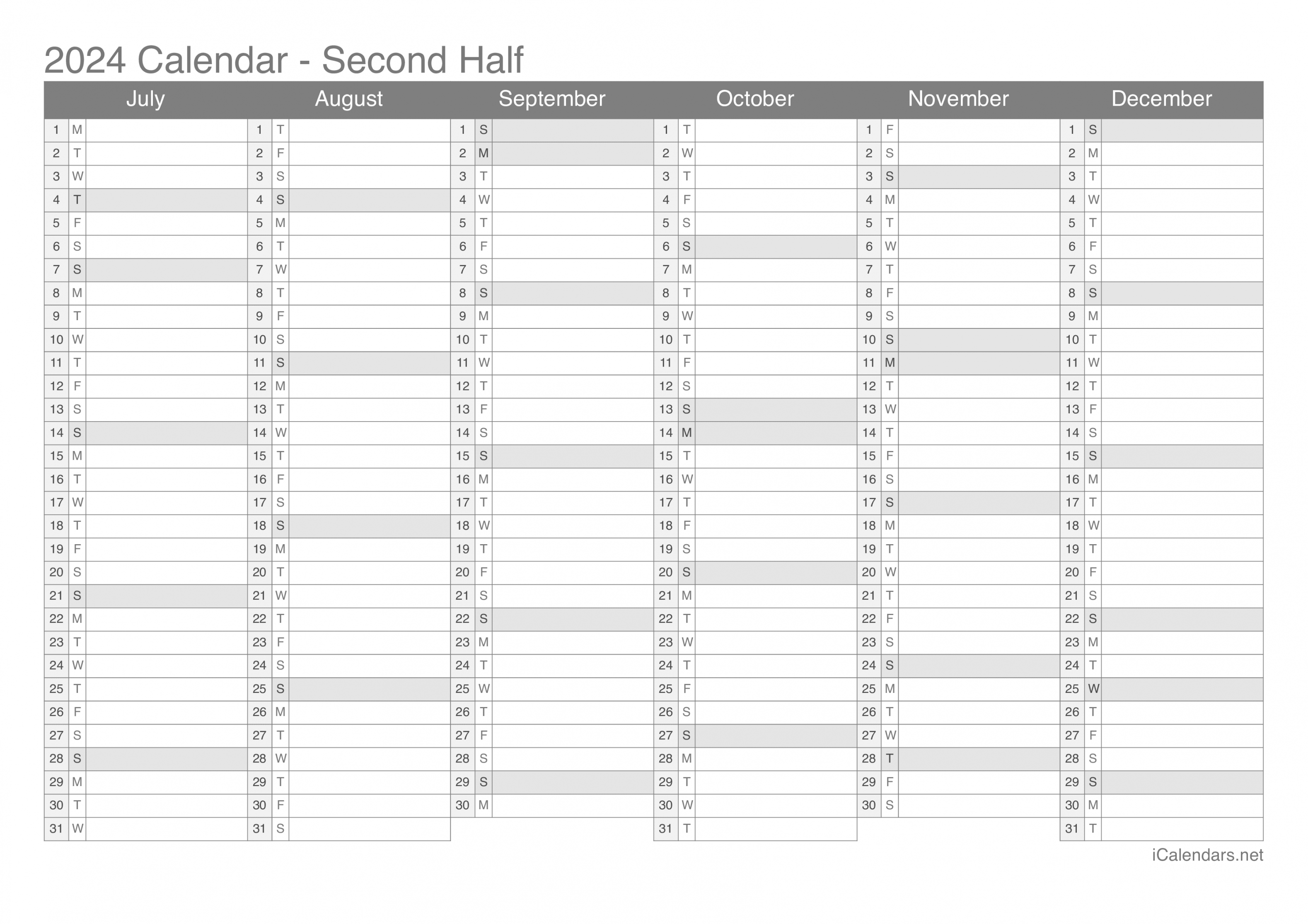 Printable Calendar PDF or Excel