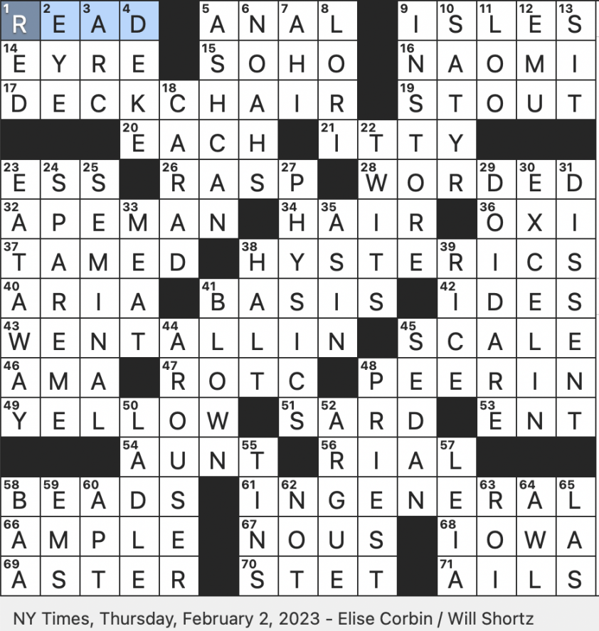 Rex Parker Does the NYT Crossword Puzzle: Orangish brown gem / THU