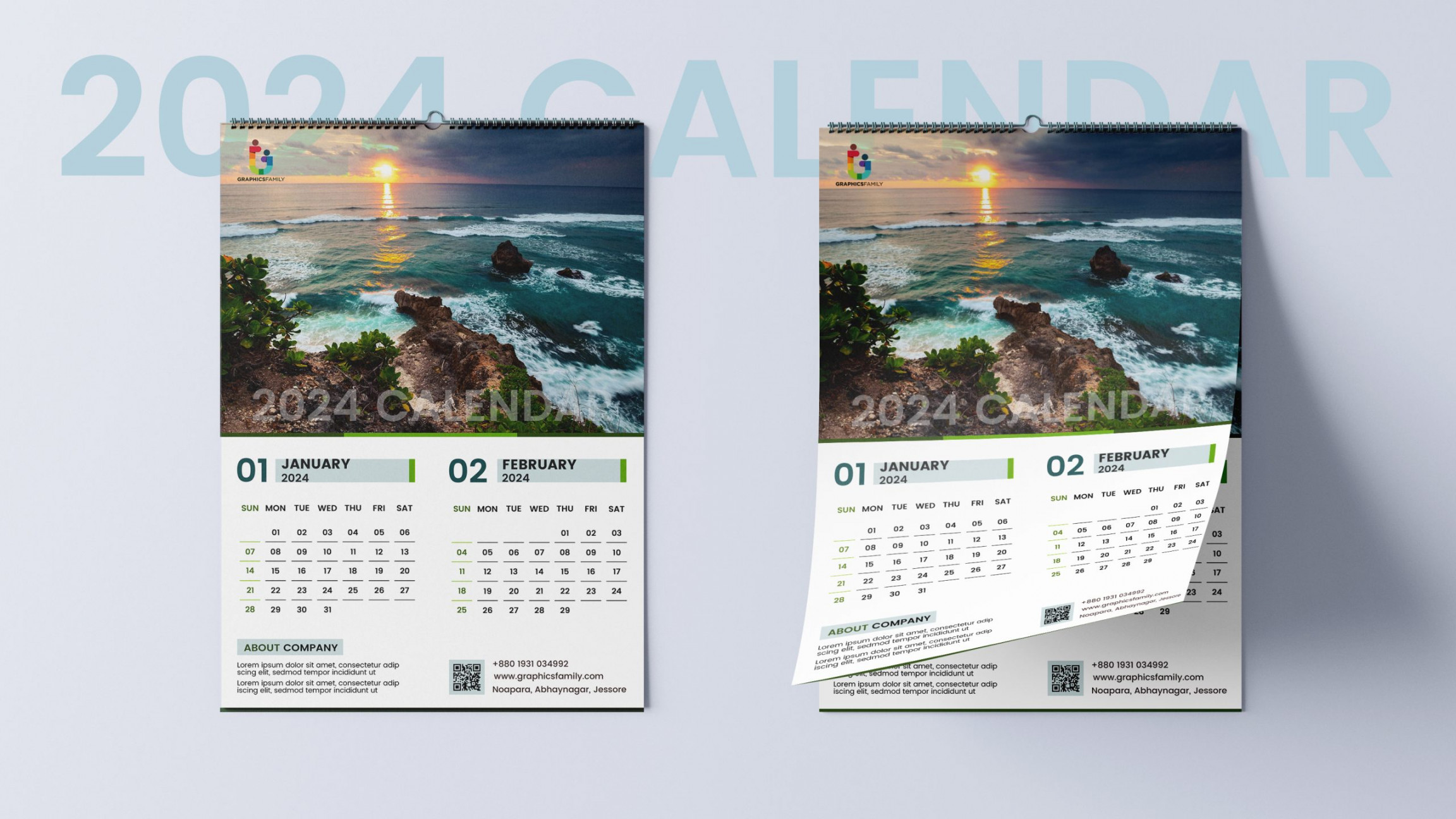 Wall Calendar Design Free PSD – GraphicsFamily