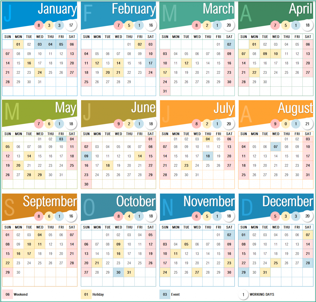 Calendar Template with Designs Excel Spreadsheet Eloquens