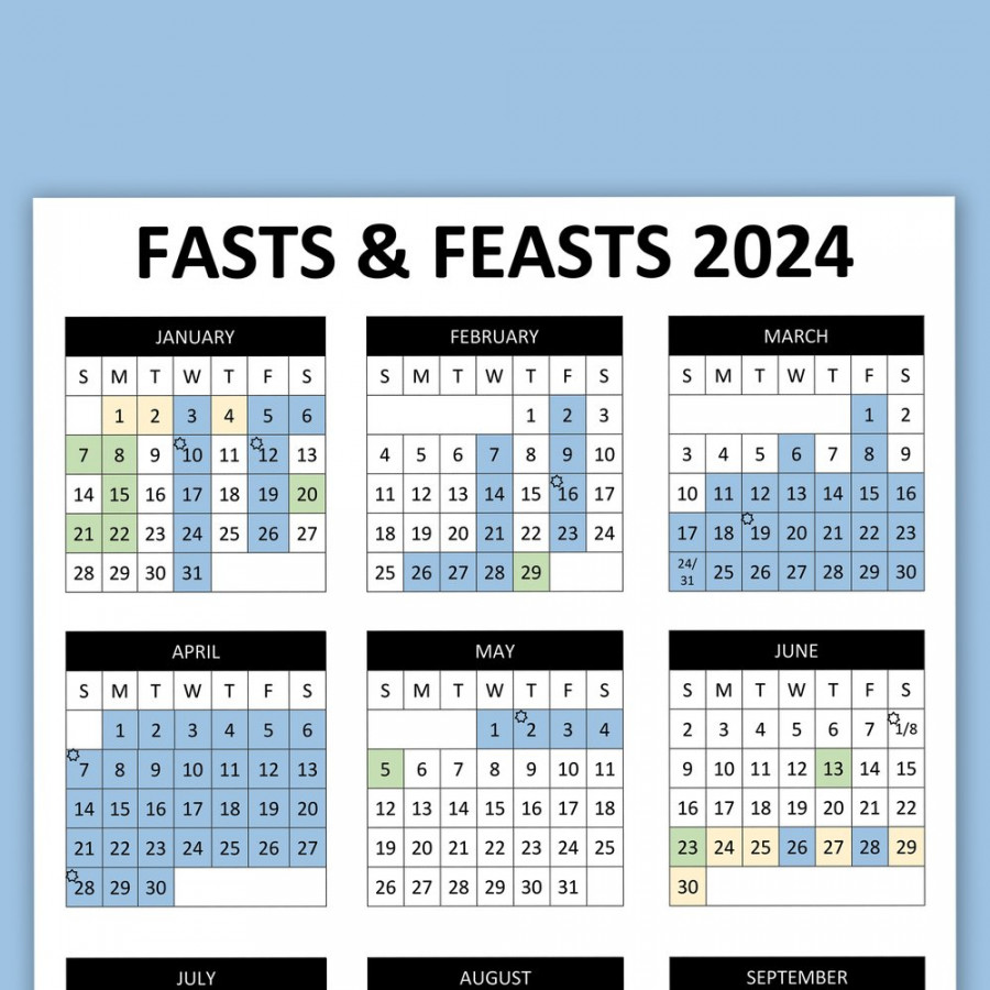 Fasts and Feasts Calendar [Download] — Coptic Dad & Mom