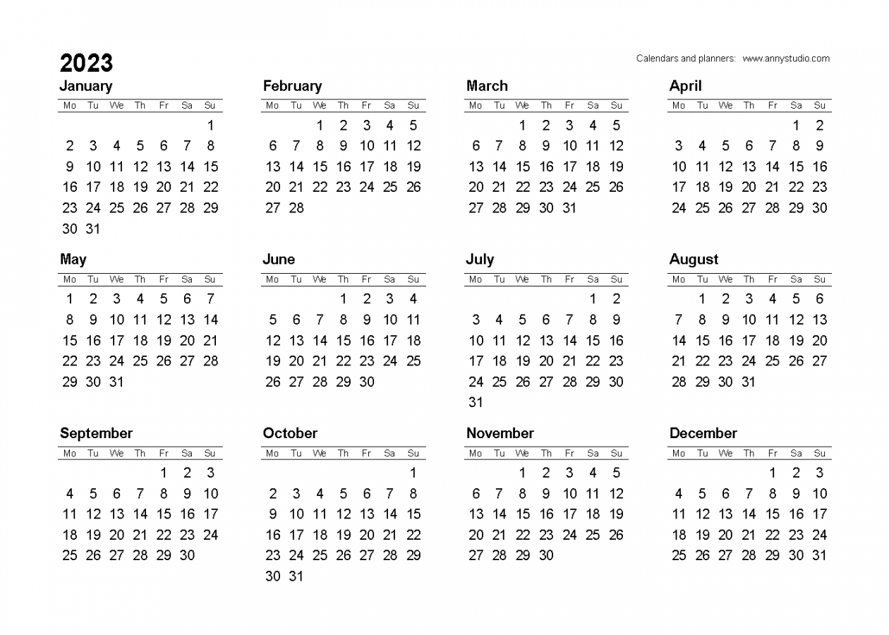 Free printable calendars and planners for and past years
