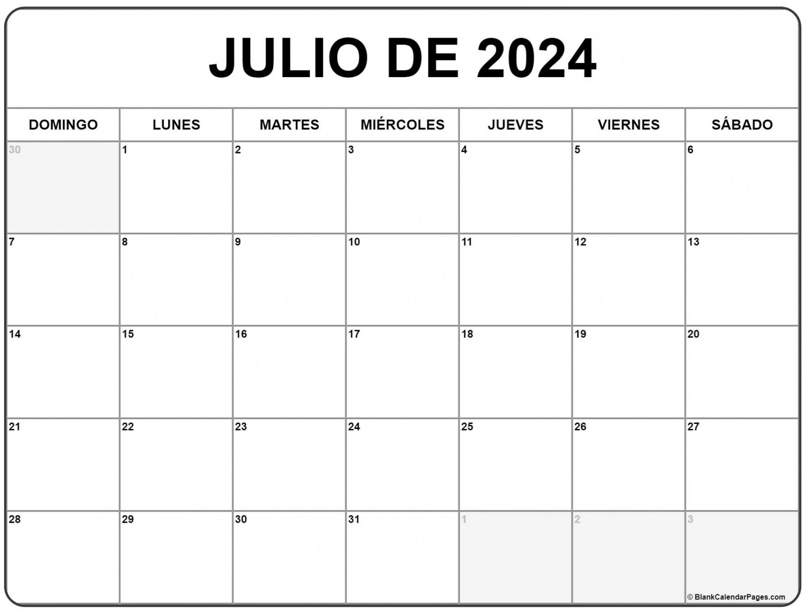 julio de calendario gratis Calendario julio