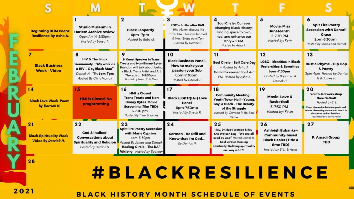 Black History Month Calendar Hetrick Martin Institute