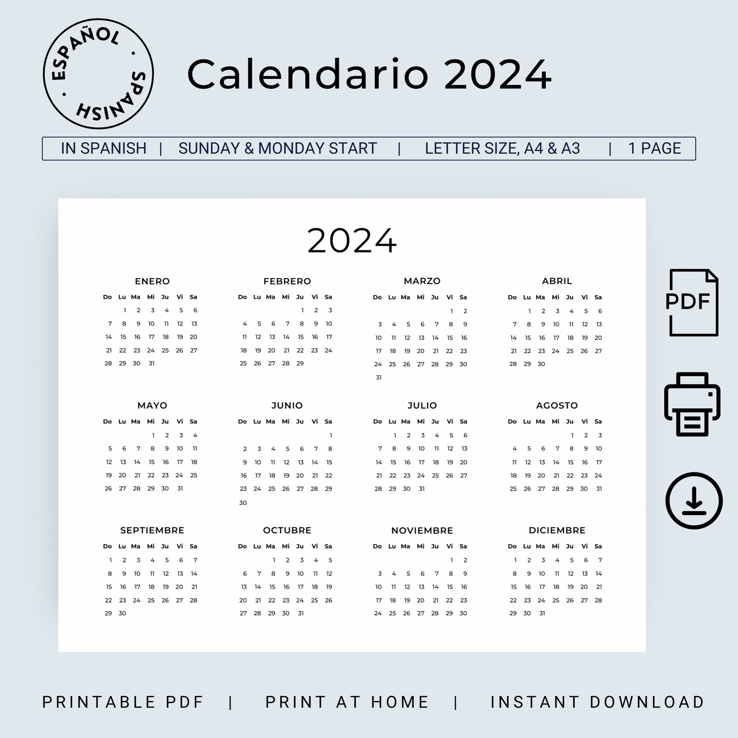 Calendario En Español Calendario Para Imprimir Calendario