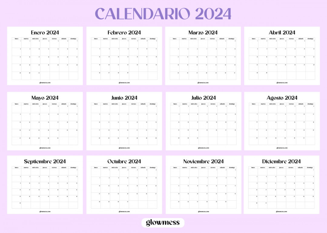 Calendario para Imprimir GRATIS ¡Vista mensual muy Bonito!