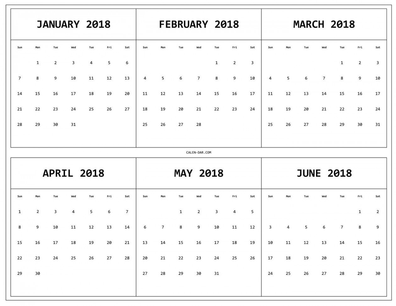 Printable Calendar Months Per Page Calendar printables