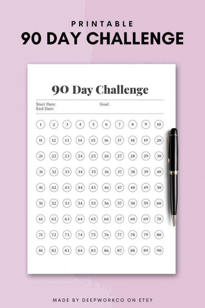 Printable Day Habit Tracker, Days Challenge, Minimal Habit