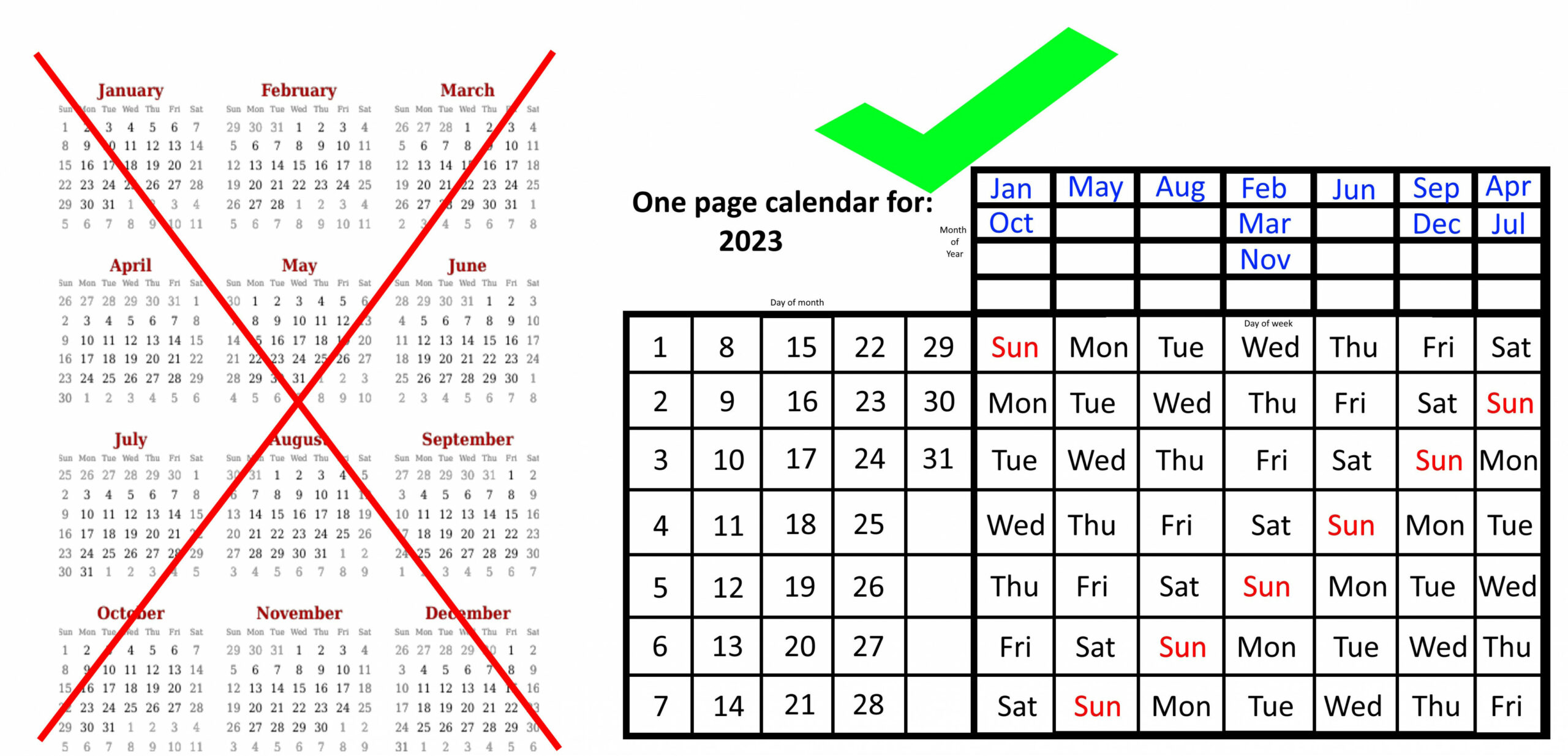 The simple, one page calendar that lasts all year Big Think