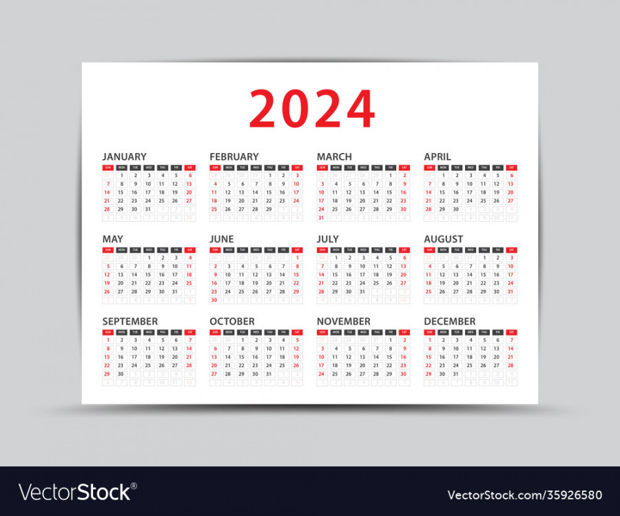 yearly calendar months Royalty Free Vector Image
