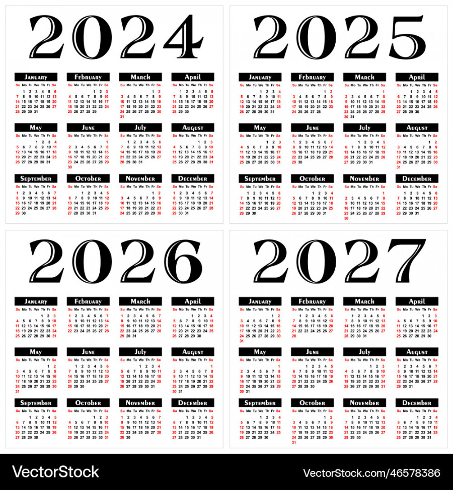 Calendar templates for a year Vector Image