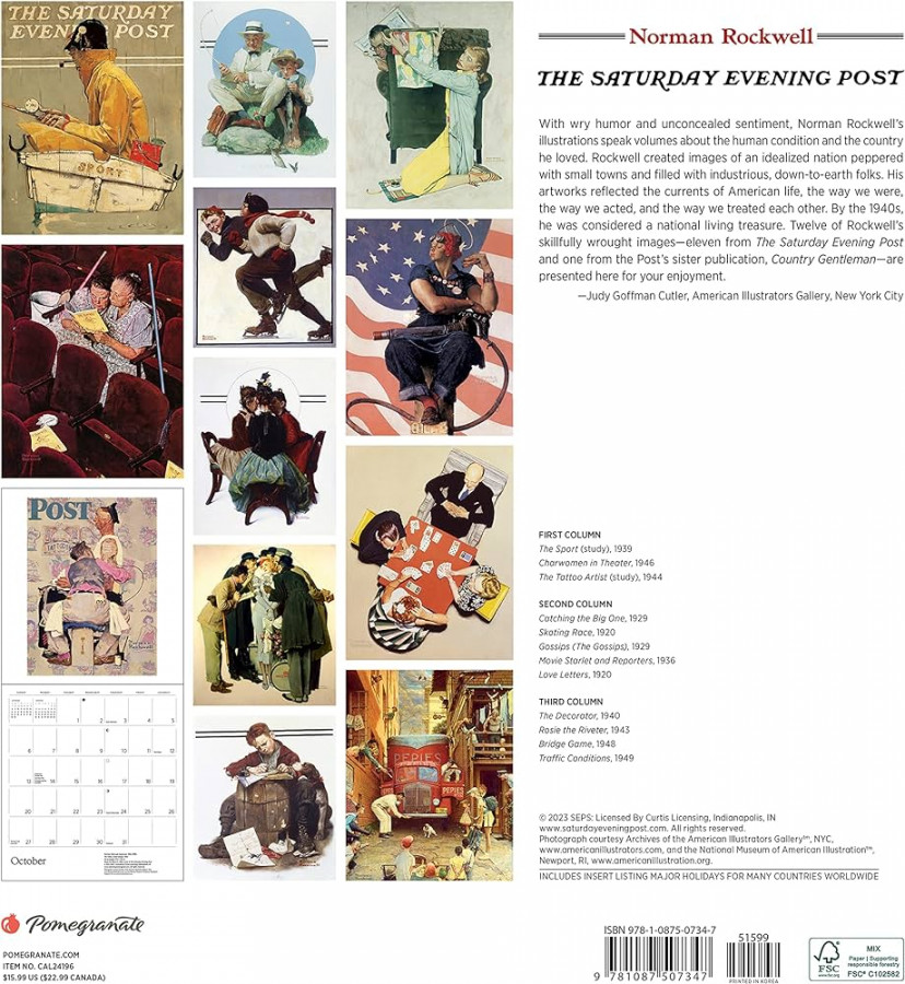 Norman Rockwell: The Saturday Evening Post Wall Calendar