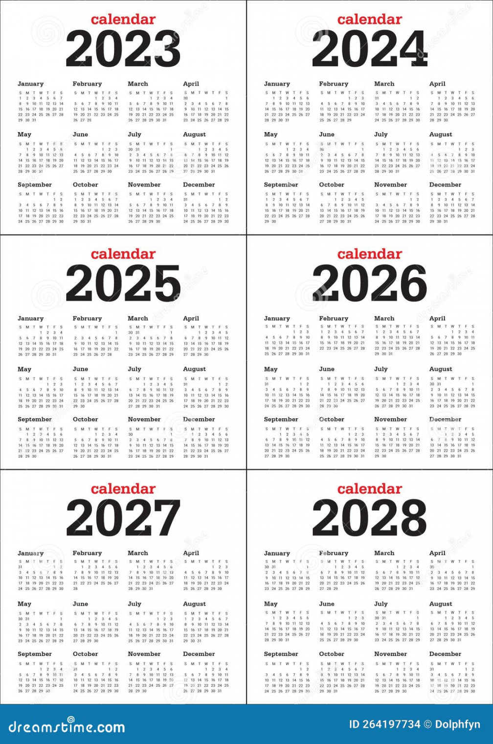 Year Calendar Design Stock Vector Illustration of