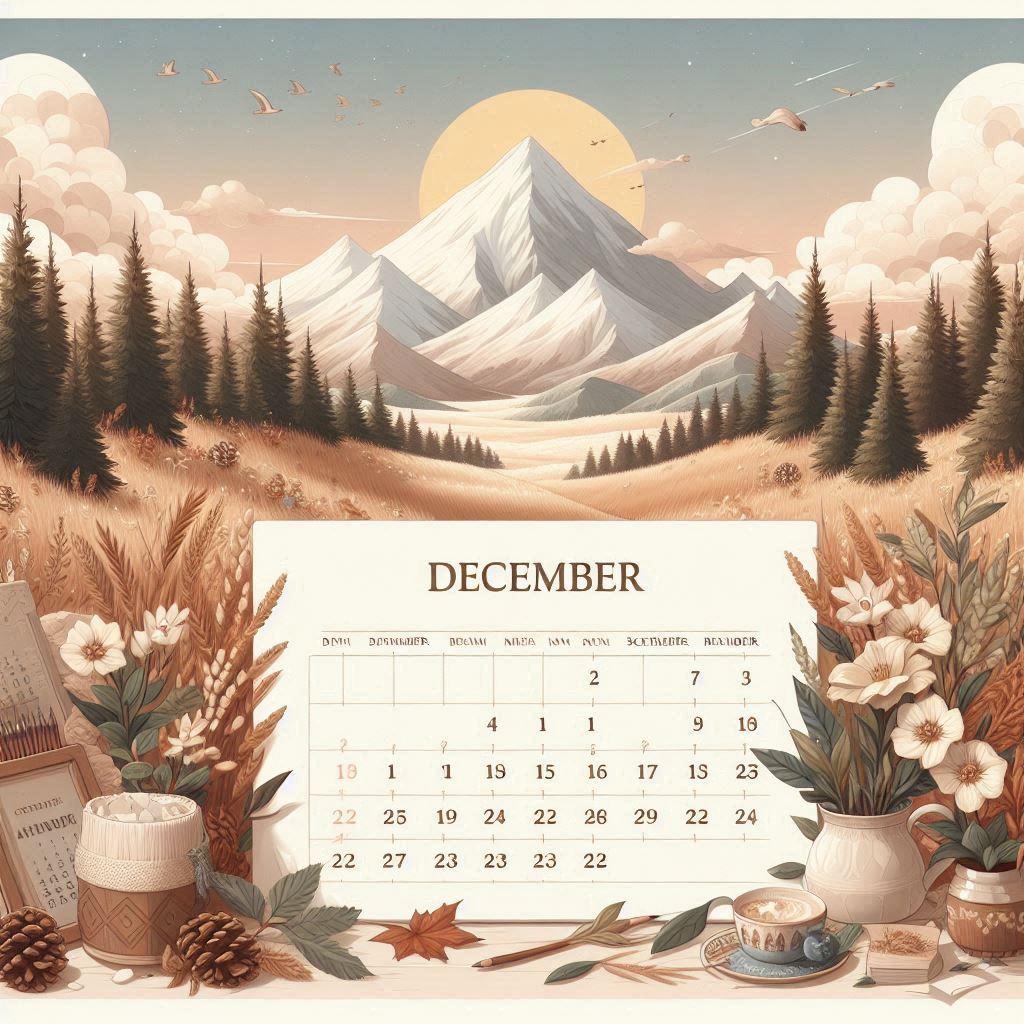 Blank Calendar December 2025 Printable Free Mount