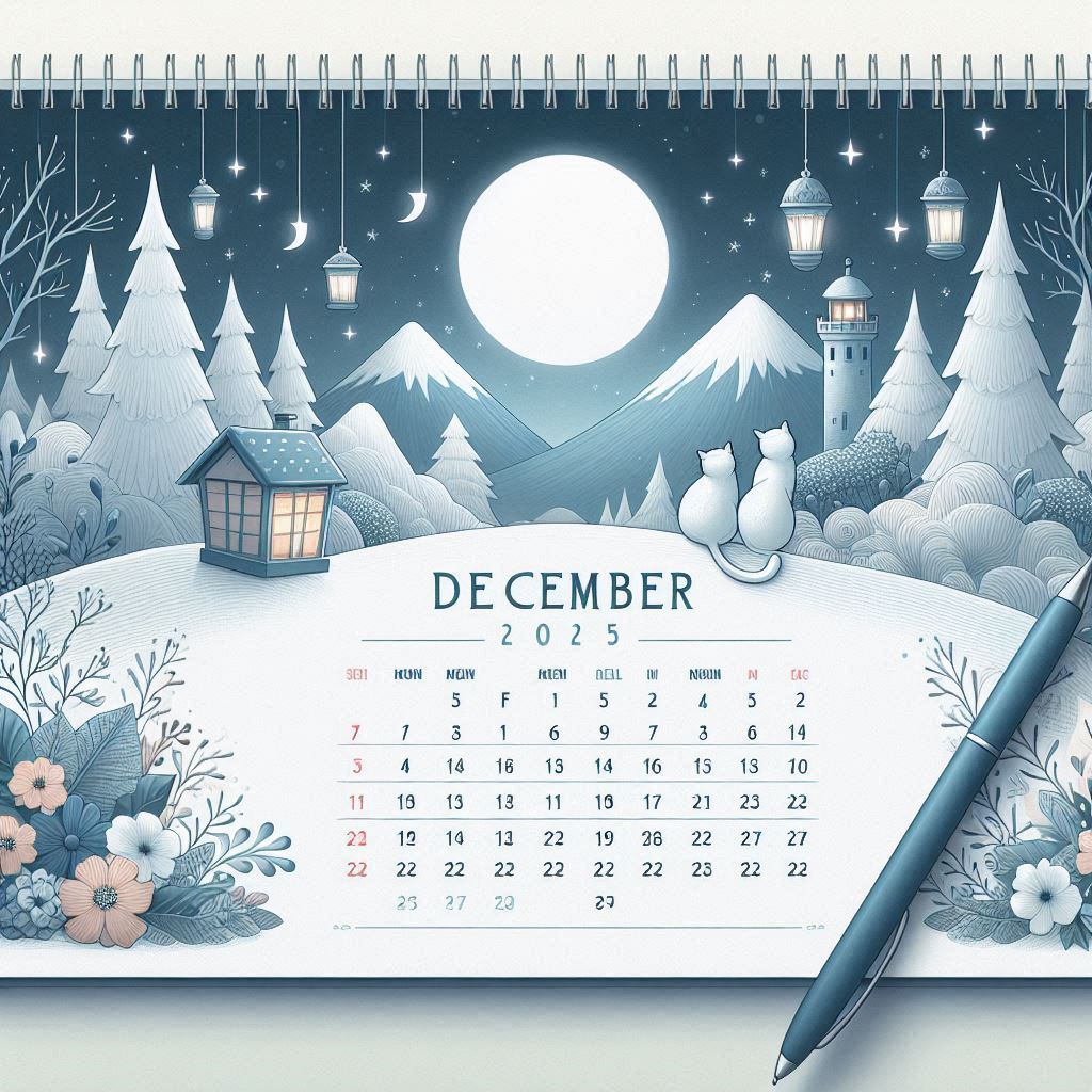 Blank Calendar December 2025 Printable Free Snow