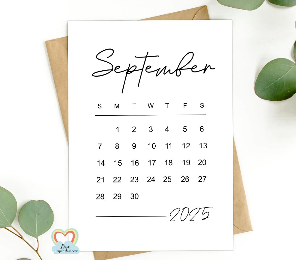 September 2025 Cute Calendar Free Printables