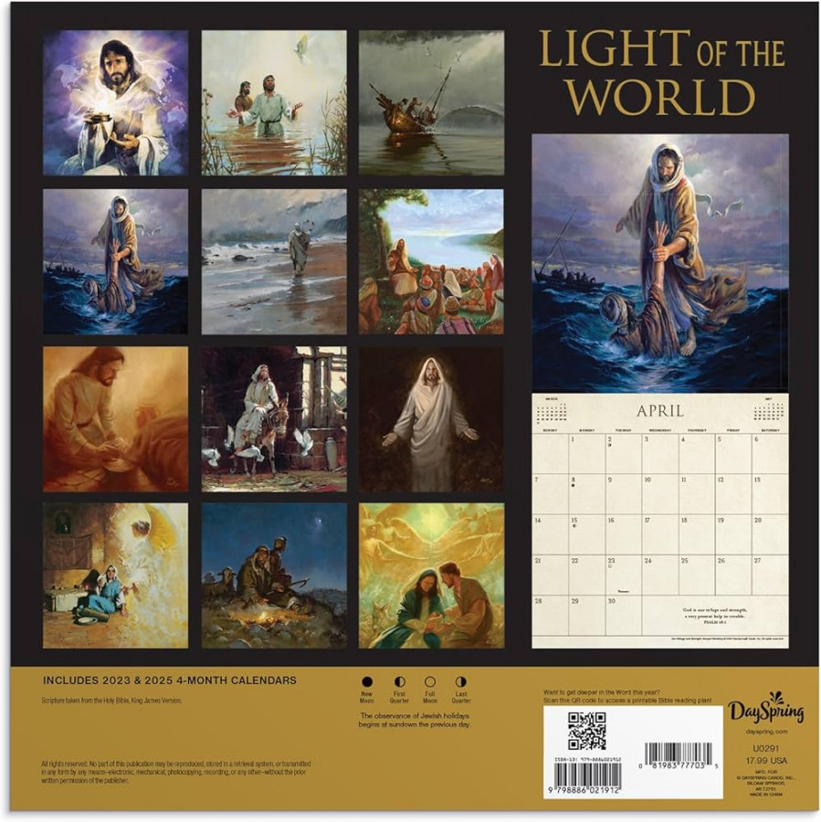 DaySpring Light of the World Premium Wall Calendar Featuring Scripture from the King James Bible: A Inspirational DaySpring Calendar