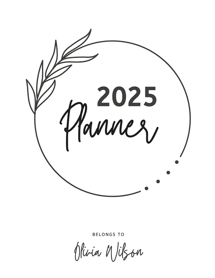 2025 calendar title page template