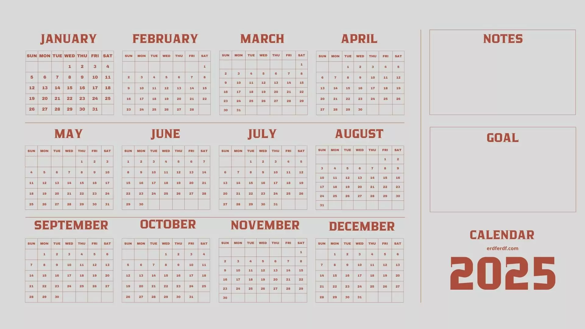 2025 yearly planner with monthly goals and task organizer for work and personal use