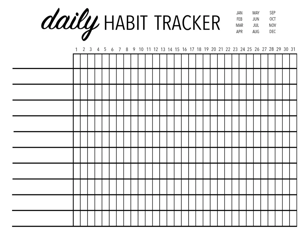 Daily planner printable template 2026 with habit tracker and notes