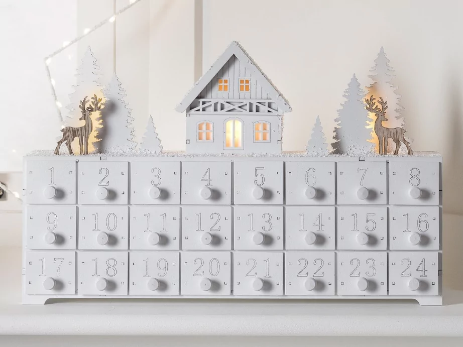 Handmade wooden block Advent calendar for simple Christmas decor
