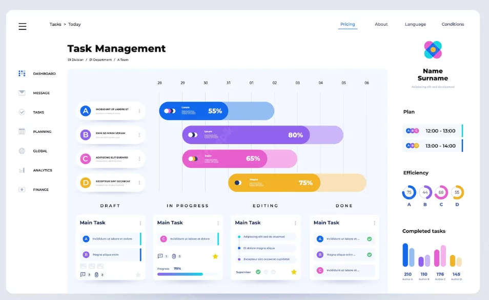 A productivity calendar interface illustrating how goal setting links to daily to do tasks