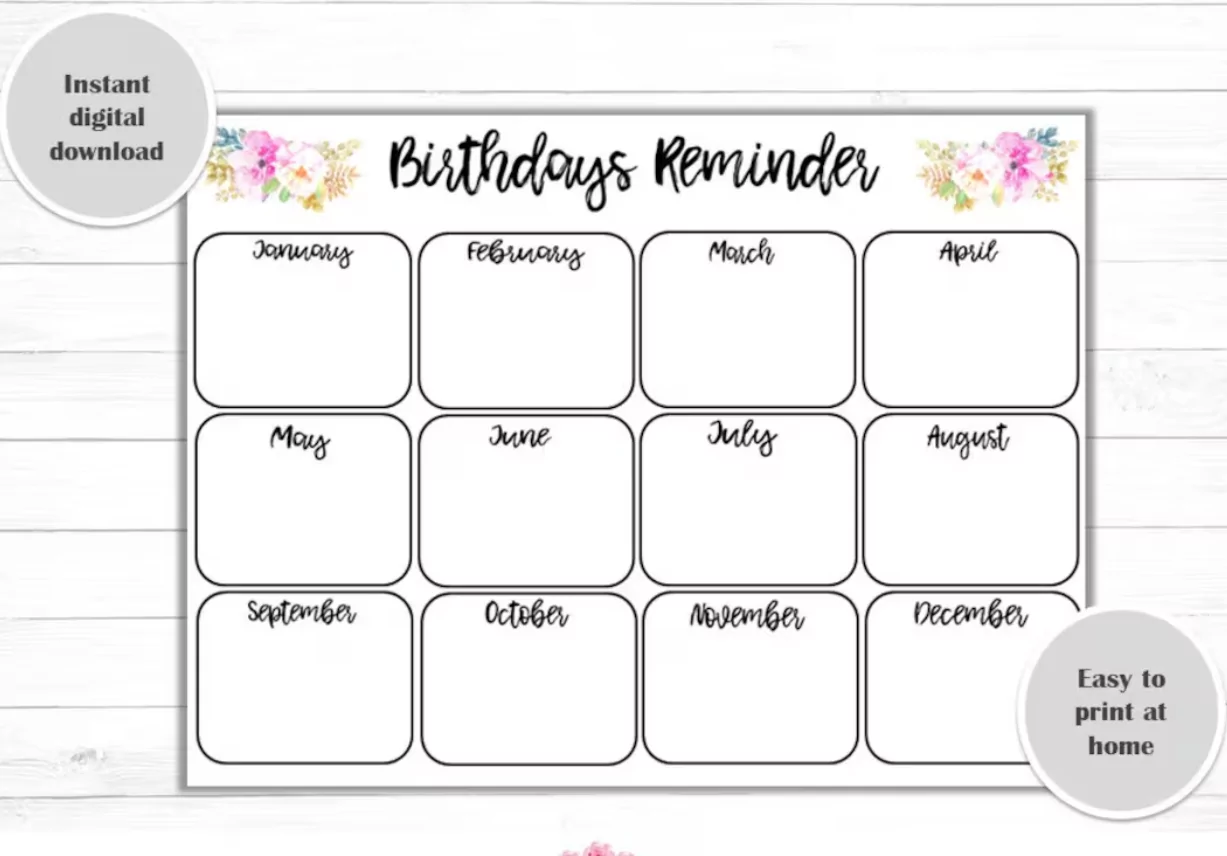 Design calendar birthday reminders example illustration