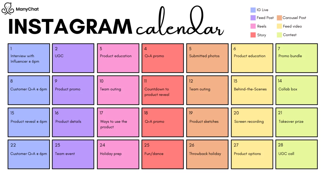 Holiday Calendar calendar content creators example illustration
