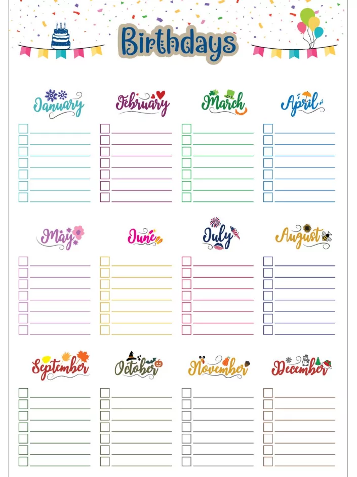 Illustration of using a calendar for birthday reminders