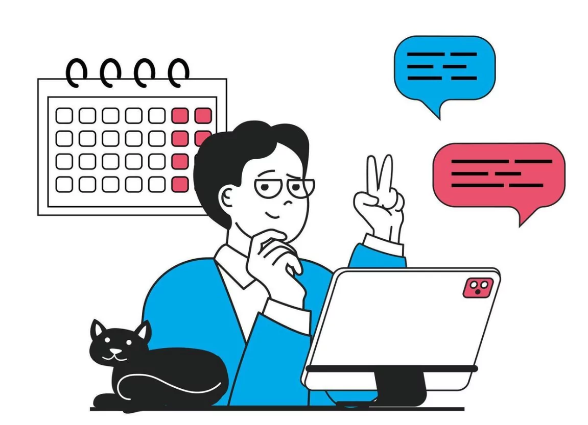 Illustration of using a calendar for freelancers