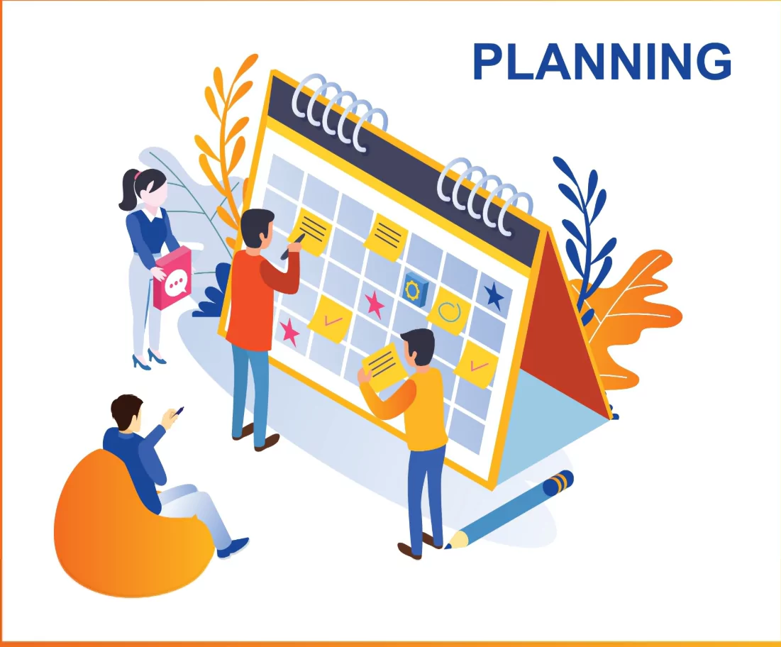 Illustration of using a calendar for home and family