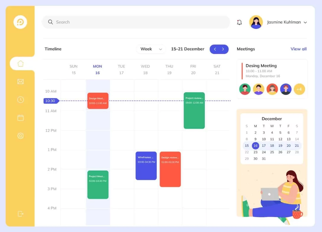 Planner & Productivity calendar freelancers example illustration