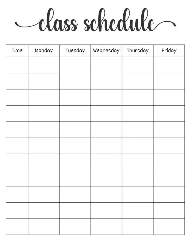 Printable Template calendar students and college example illustration