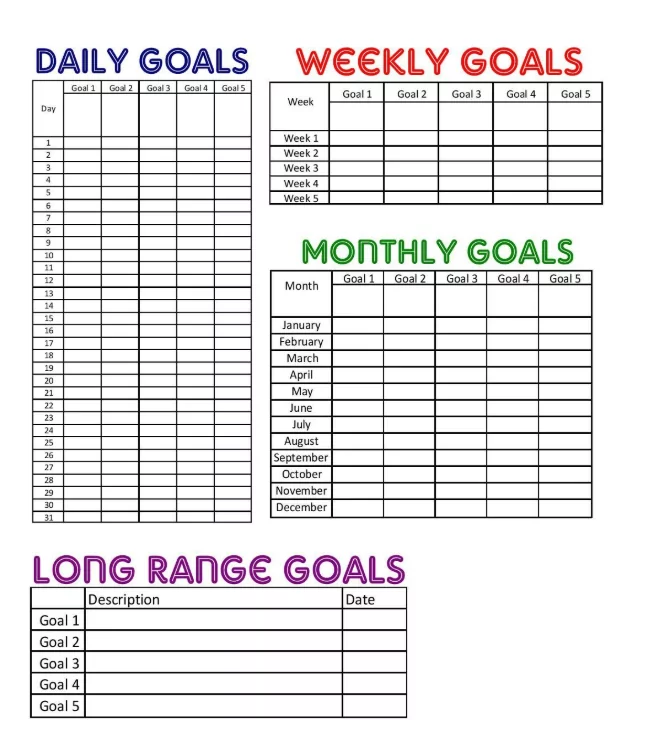 Visual guide showing how to manage daily to dos using long term goal setting in a calendar