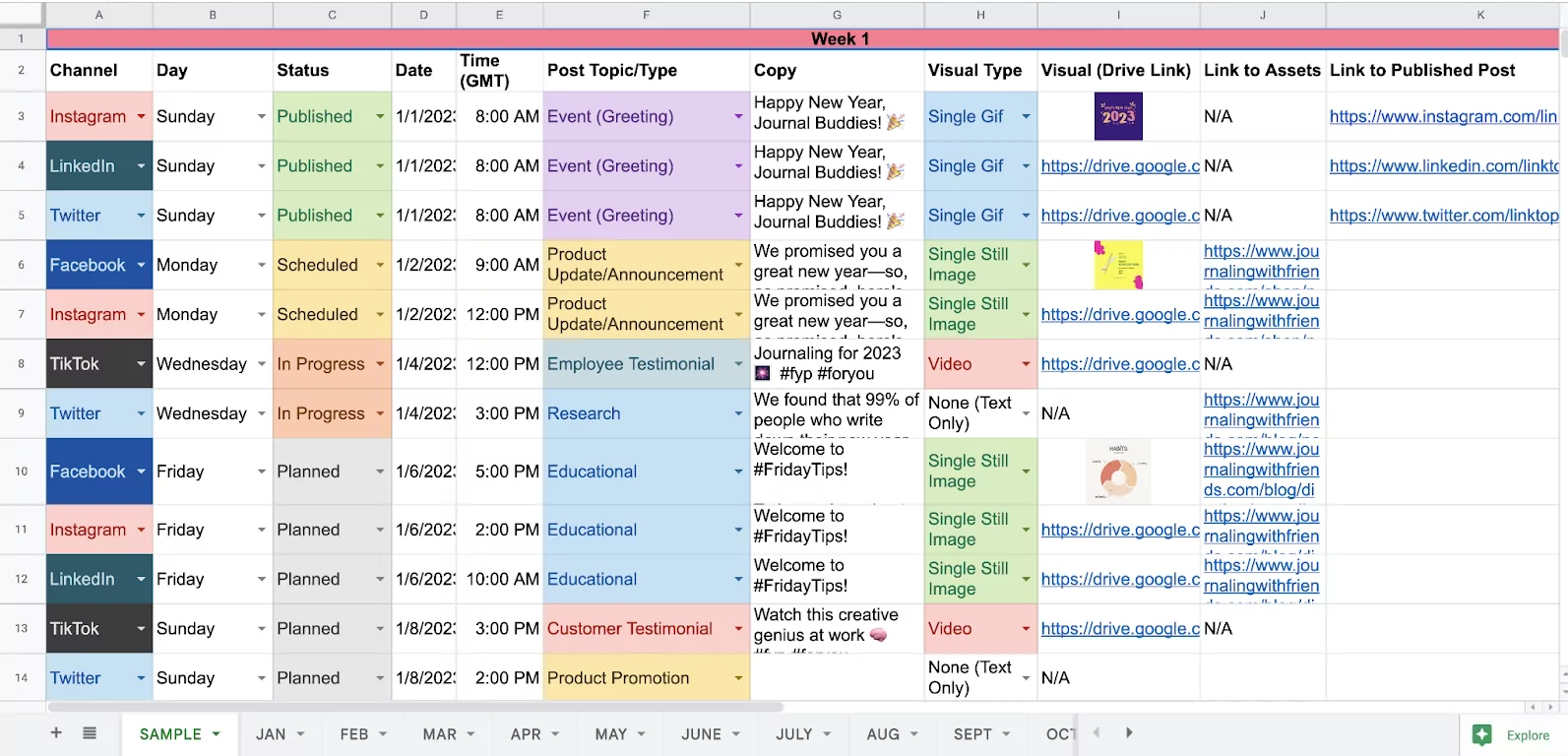 content creators calendar design preview