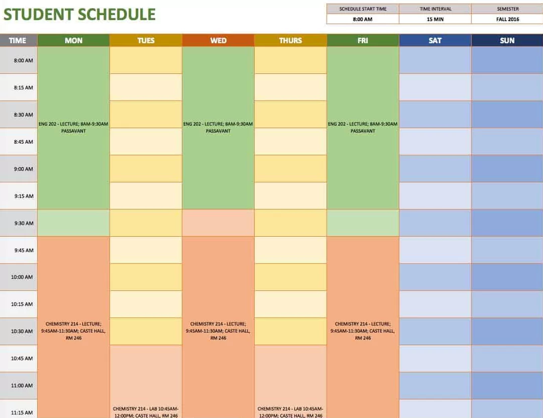 students and college calendar design preview