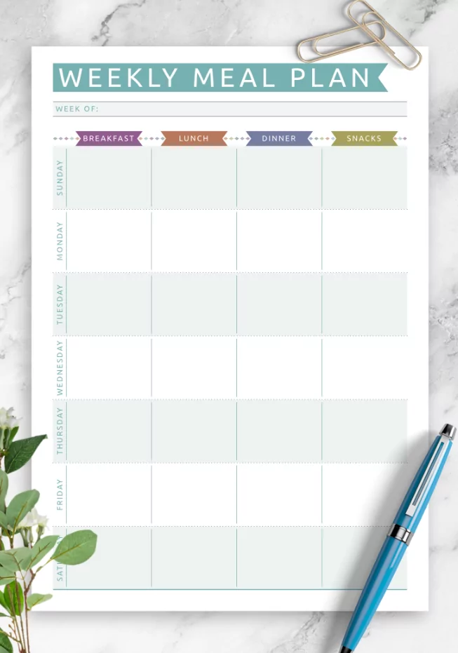 organize schedule using meal planning and weekly routines