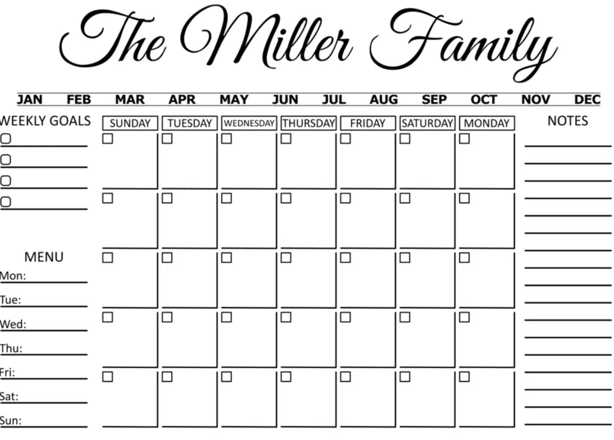 personalized family calendar system for activity coordination